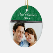 Damask First Christmas Wedding Ornament (Jäger) (Rechts)