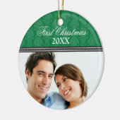 Damask First Christmas Wedding Ornament (Jäger) (Links)