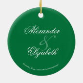 Damask First Christmas Wedding Ornament (Jäger) (Hinten)