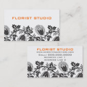 Damask Floral Business Cards Visitenkarte (Vorne/Hinten)