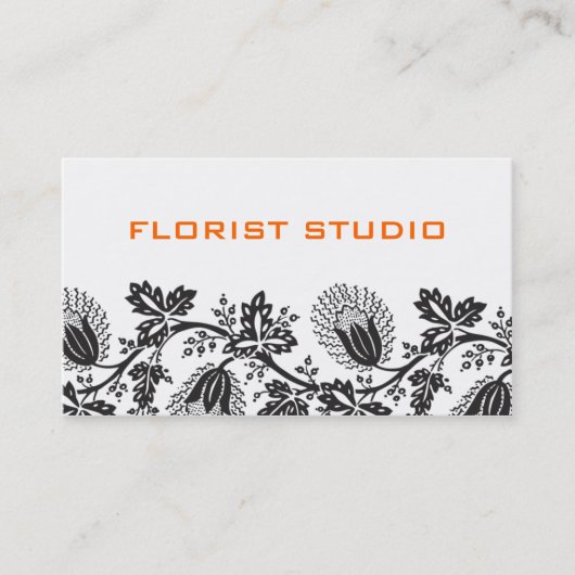 Damask Floral Business Cards Visitenkarte (Vorderseite)