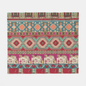 Damask Floral Geometric Colorful Patchwork Fleecedecke (Vorderseite (Horizontal))