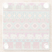Damask Floral Geometric Colorful Patchwork Glasuntersetzer (Rückseite)