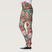 Damask Floral Geometric Colorful Patchwork Leggings (Links)