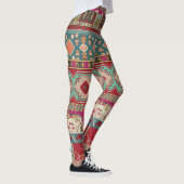 Damask Floral Geometric Colorful Patchwork Leggings (Rechts)