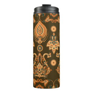 Damask Floral: Nahtloser Vintager Stil Thermosbecher