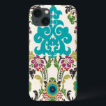 Damask Floral Patterns Plum Turquoise Case-Mate iPhone Hülle<br><div class="desc">Türkisfarben,  Pflaume,  grüne und lila Blumenmuster treffen sich auf weißem Hintergrund,  um den Damast-Druck der Juni-Erica Vess zum Leben zu erwecken. Arbeitet als Geschenk für sich selbst,  einen Freund oder ein Familienmitglied.</div>