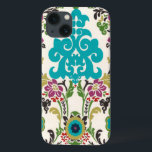 Damask Floral Patterns Plum Turquoise Case-Mate iPhone Hülle<br><div class="desc">Türkisfarben,  Pflaume,  grüne und lila Blumenmuster treffen sich auf weißem Hintergrund,  um den Damast-Druck der Juni-Erica Vess zum Leben zu erwecken. Arbeitet als Geschenk für sich selbst,  einen Freund oder ein Familienmitglied.</div>