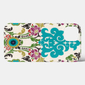 Damask Floral Patterns Plum Turquoise Case-Mate iPhone Hülle (Rückseite (Horizontal))