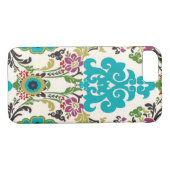 Damask Floral Patterns Plum Turquoise Case-Mate iPhone Hülle (Rückseite (Horizontal))
