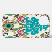 Damask Floral Patterns Plum Turquoise Case-Mate iPhone Hülle (Rückseite (Horizontal))