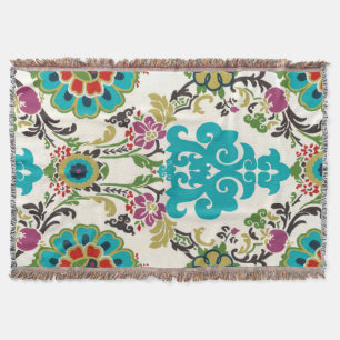 Damask Floral Patterns Plum Turquoise Decke