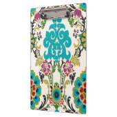 Damask Floral Patterns Plum Turquoise Klemmbrett (Links)