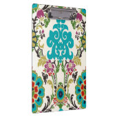 Damask Floral Patterns Plum Turquoise Klemmbrett (Rechts)