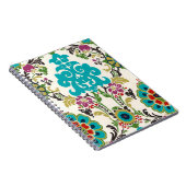 Damask Floral Patterns Plum Turquoise Notizblock (Rechte Seite)