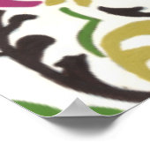 Damask Floral Patterns Plum Turquoise Poster (Ecke)