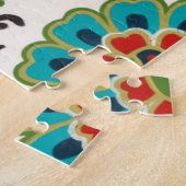 Damask Floral Patterns Plum Turquoise Puzzle (Seite)