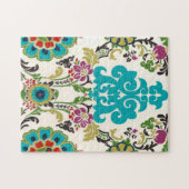 Damask Floral Patterns Plum Turquoise Puzzle (Horizontal)