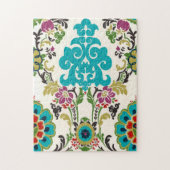 Damask Floral Patterns Plum Turquoise Puzzle (Vertikal)