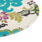 Damask Floral Patterns Plum Turquoise Schneidebrett (Ecke)
