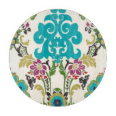 Damask Floral Patterns Plum Turquoise Schneidebrett (Vorderseite)