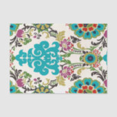 Damask Floral Patterns Plum Turquoise Seidenpapier (Vorderseite)
