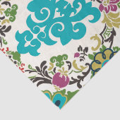 Damask Floral Patterns Plum Turquoise Seidenpapier (Ausschnitt)