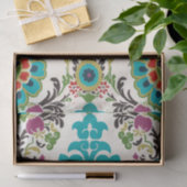 Damask Floral Patterns Plum Turquoise Seidenpapier (Geschenk)