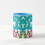 Damask Floral Patterns Plum Turquoise Tasse (Zentrum)