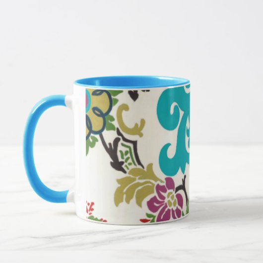 Damask Floral Patterns Plum Turquoise Tasse (Links)