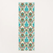 Damask Floral Patterns Plum Turquoise Yogamatte (Vorderseite)