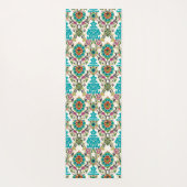 Damask Floral Patterns Plum Turquoise Yogamatte (Rückseite)