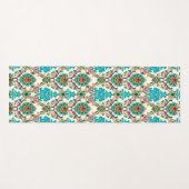 Damask Floral Patterns Plum Turquoise Yogamatte (Vorderseite (Horizontal))