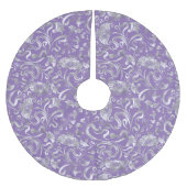 Damask Floral Shimmer Silver Background ID461 Polyester Weihnachtsbaumdecke (Vorderseite)