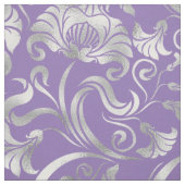 Damask Floral Shimmer Silver Background ID461 Stoff (Muster)