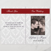 Damask Folding Foto Hochzeitsprogramme (Vorderseite)