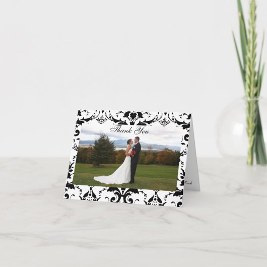 Damask Formal Danke-Karte Dankeskarte (Vorderseite)