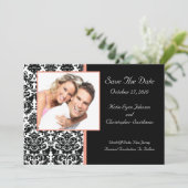 Damask Foto Ankündigung Datum freihalten (Stehend Vorderseite)
