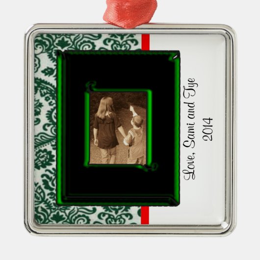 DAMASK-FOTO-CHRISTMAS-ORNATIONALVORLAGE ORNAMENT AUS METALL (Vorne)