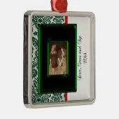 DAMASK-FOTO-CHRISTMAS-ORNATIONALVORLAGE SILBERNES ORNAMENT (Rechts)