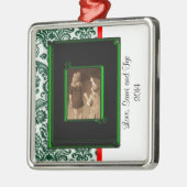 DAMASK-FOTO-CHRISTMAS-ORNATIONALVORLAGE SILBERNES ORNAMENT (Links)