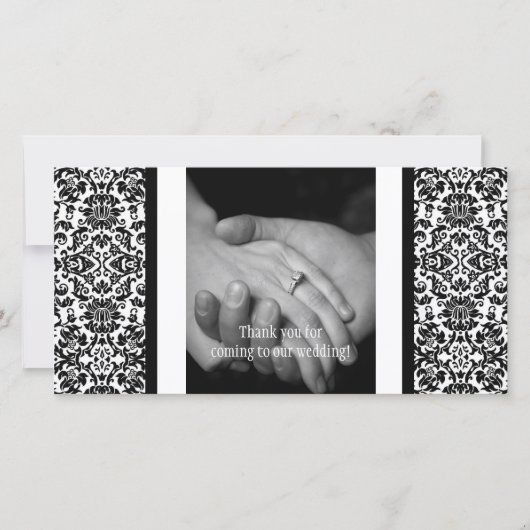 Damask Foto Dankeschön Karte (Vorderseite)