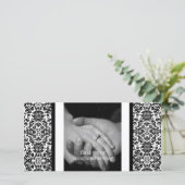 Damask Foto Dankeschön Karte (Stehend Vorderseite)