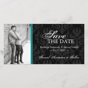 Damask Foto Save the Date Einladung