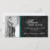 Damask Foto Save the Date Einladung (Vorderseite)
