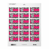 Damask Foto Save the Date Labels Adressaufkleber (Vorne)