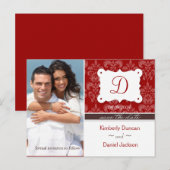 Damask Foto Save the Date Postkarte (Vorne/Hinten)