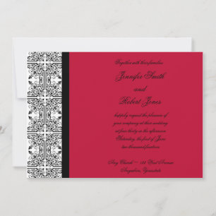 Damask Frohes Hochzeitsfeiern Einladung