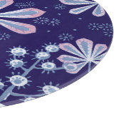 Damask Frost Blume Rundglas-Schneidplatte Schneidebrett (Ecke)