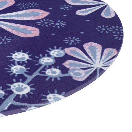 Damask Frost Blume Rundglas-Schneidplatte Schneidebrett (Ecke)